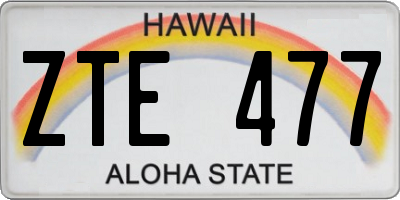 HI license plate ZTE477