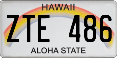 HI license plate ZTE486