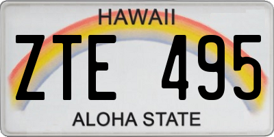 HI license plate ZTE495