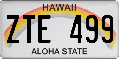 HI license plate ZTE499