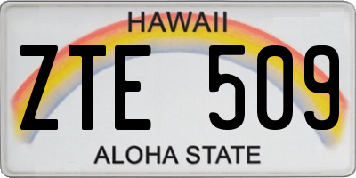 HI license plate ZTE509