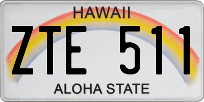 HI license plate ZTE511