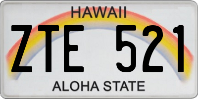 HI license plate ZTE521