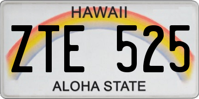 HI license plate ZTE525