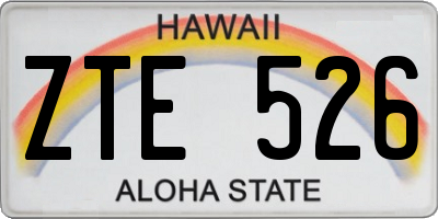 HI license plate ZTE526