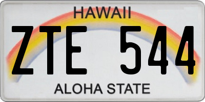 HI license plate ZTE544
