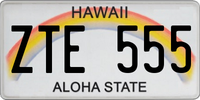 HI license plate ZTE555