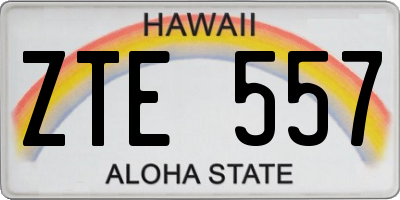 HI license plate ZTE557