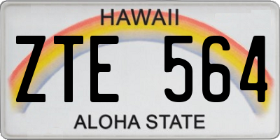 HI license plate ZTE564