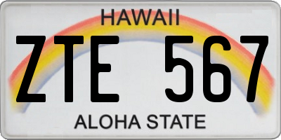 HI license plate ZTE567