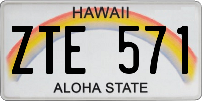 HI license plate ZTE571