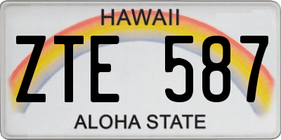 HI license plate ZTE587