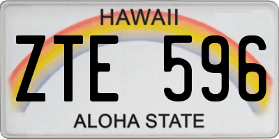 HI license plate ZTE596