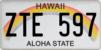 HI license plate ZTE597