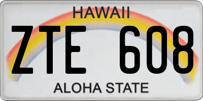HI license plate ZTE608