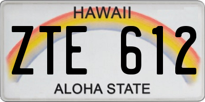 HI license plate ZTE612