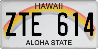 HI license plate ZTE614