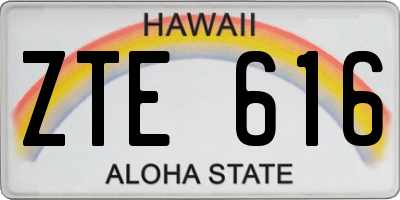 HI license plate ZTE616