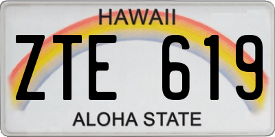 HI license plate ZTE619
