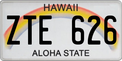 HI license plate ZTE626