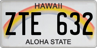 HI license plate ZTE632