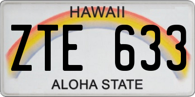 HI license plate ZTE633