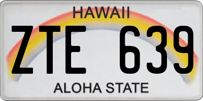 HI license plate ZTE639
