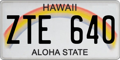 HI license plate ZTE640