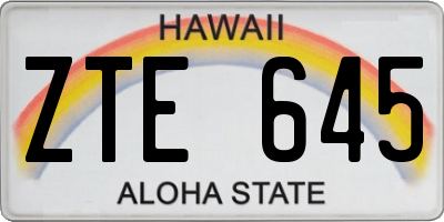HI license plate ZTE645