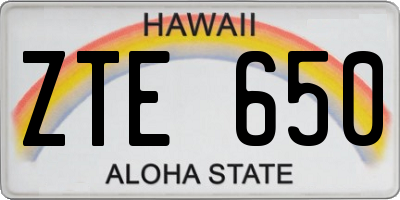HI license plate ZTE650