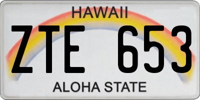 HI license plate ZTE653