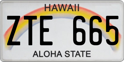 HI license plate ZTE665