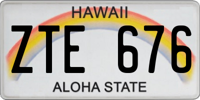HI license plate ZTE676