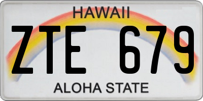 HI license plate ZTE679