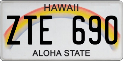 HI license plate ZTE690