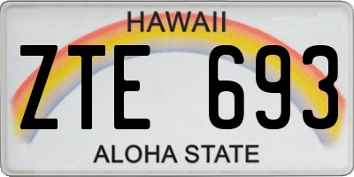 HI license plate ZTE693