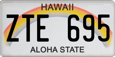 HI license plate ZTE695