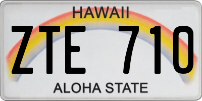 HI license plate ZTE710