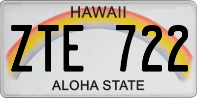 HI license plate ZTE722