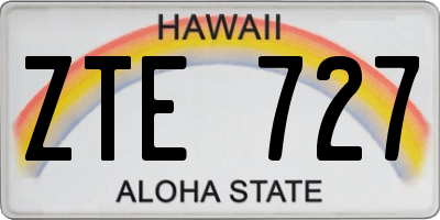 HI license plate ZTE727