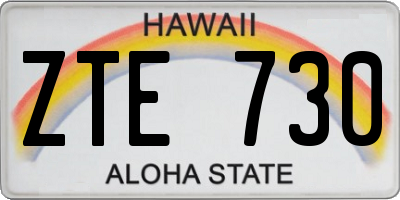 HI license plate ZTE730
