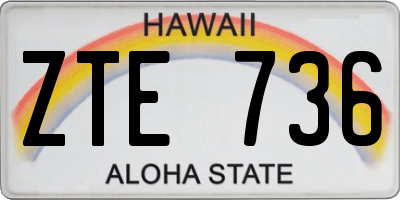 HI license plate ZTE736