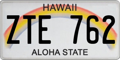 HI license plate ZTE762