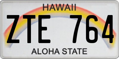 HI license plate ZTE764