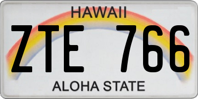 HI license plate ZTE766