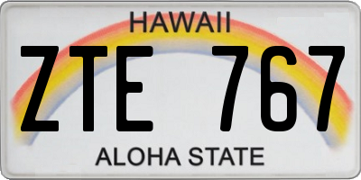HI license plate ZTE767