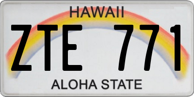 HI license plate ZTE771