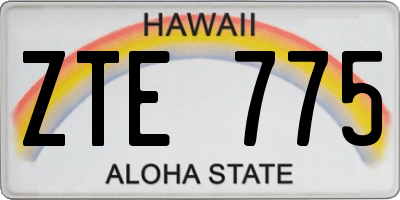 HI license plate ZTE775