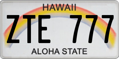 HI license plate ZTE777