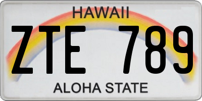 HI license plate ZTE789